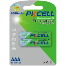 Акумулятор AAA 1000mAh, 1.2V Ni-MH, RTU rechargeable battery, PKCELL, 2pcs/card