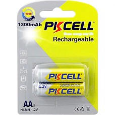 Акумулятор AA 1300mAh, 1.2V Ni-MH, rechargeable battery, PKCELL, 2pcs/card