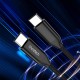 Кабель USB2.0 Type-C M-M, 2.0 м, Gen2 для зарядки 240W (50V/5A), обплетення Choetech