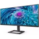 TFT 34" Philips 346E2LAE, WQHD, VA, 100Hz, 1,0ms, HDMI, DP, USB-C, USB-hub, HAS, колонки, чорний