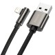 Кабель USB AM-Lightning M, 1 м, 2.4A, 90° Чорний, Legend Series Elbow CALCS Baseus