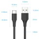 Кабель USB 2.0 AM-Type-C M, 1.0 м, 3.0A, (18W) PVC чорний Vention