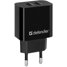 Зарядний пристрій 2xUSB 12W 2.1A UPC-21 +кабель microUSB, чорний Defender