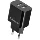 Зарядний пристрій 2xUSB 12W 2.1A UPC-21 +кабель microUSB, чорний Defender