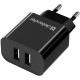 Зарядний пристрій 2xUSB 12W 2.1A UPC-21 +кабель microUSB, чорний Defender