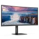 TFT 34" AOC CU34V5C/BK, WQHD, VA, 100Гц, 1 мс, вигнутий, HDMI, DP, USB-C, USB-hub, колонки, чорний