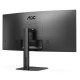 TFT 34" AOC CU34V5C/BK, WQHD, VA, 100Гц, 1 мс, вигнутий, HDMI, DP, USB-C, USB-hub, колонки, чорний