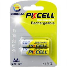 Акумулятор AA 2600mAh, 1.2V Ni-MH, RTU rechargeable battery, PKCELL, 2pcs/card