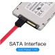 Кабель SATA 3.0 7pin, F/F, 0.5 м, L-конектор, Red Vention