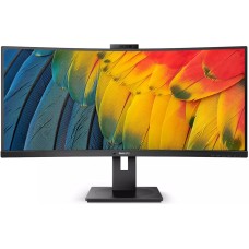 TFT 34" Philips 34B1U5600CH, WQHD, VA, 100Гц, вигнутий, HDMI, DP, USB-C, RJ-45, USB-hub, webcam, HAS