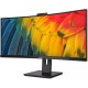 TFT 34" Philips 34B1U5600CH, WQHD, VA, 100Гц, вигнутий, HDMI, DP, USB-C, RJ-45, USB-hub, webcam, HAS