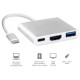 Док-станція USB3.1 Type-C --> HDMI/USB3.0/Type-C (F), кабель 0.1м, OEM