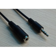 Кабель AUX Audio 3.5мм M/F 1.5м чорний OEM