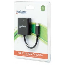 Перехідник USB3.1 Type-C --> VGA (F), чорний, Manhattan