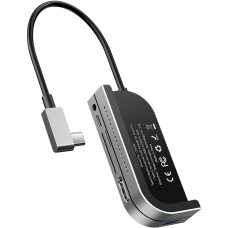 Док-станція USB3.1 Type-C --> HDMI/USB 3.0x3/TF/SD/TRRS 3.5mm/PD 60W Темно-сіра Baseus