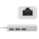 USB Hub Type-C Hub 3-port USB2.0 + RJ45 Fast Ethernet, білий