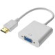 Перехідник HDMI M -> VGA F (з аудіо інтерфейсом) додаткове живлення micro USB білий RTL