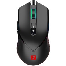 Мишка Sandberg Azazinator Mouse 6400 RGB, ігрова, 6400dpi., 7кн.Huano чорна