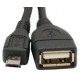 Кабель Atcom USB - micro USB V 2.0 (F/M), 0.1 м, чорний (3792)