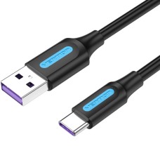 Кабель USB 2.0 AM-Type-C M, 0.5 м, 5.0A, (25W) PVC чорний Vention