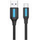 Кабель USB 2.0 AM-Type-C M, 0.5 м, 5.0A, (25W) PVC чорний Vention