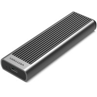 Зовнішня кишеня для SSD M.2 (NVME) M-key USB Type-C 3.2 10Gbps Heat Sink Aluminum сіра Vention