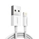 Кабель USB2.0 AM-Lightning M, 2 м, 2.4A, Nickel Plating ABS Shell Білий, US155 UGREEN