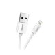 Кабель USB2.0 AM-Lightning M, 2 м, 2.4A, Nickel Plating ABS Shell Білий, US155 UGREEN