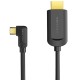 Кабель USB 3.1 Type-C M - HDMI M, 1.5m 90° 4K 60 Гц PVC Black Vention