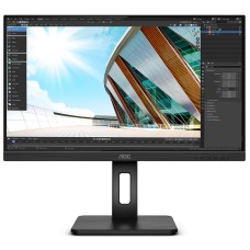 TFT 23.8" AOC Q24P2Q, IPS, QHD,  75Гц, DP, HDMI, VGA, USB хаб, HAS, Pivot,  колонки, чорний