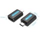 Перехідник USB 2.0 Type-C --> USB AF (OTG) Black PVC Vention