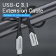 Кабель USB 3.1 Type-C M-F 1.0 м (подовжувач) 60W (20V/3A) 4K60HZ Thunderbolt 3 Vention