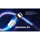 Кабель магнітний Multicolor LED VOIN USB - Lightning 3А, 2m, (швидка зарядка / передача даних) (VL-1602L RB)