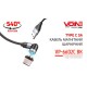 Кабель магнітний шарнірний VOIN USB - Type C 3А, 2m, black (швидка зарядка / передача даних) (VP-6602C BK)