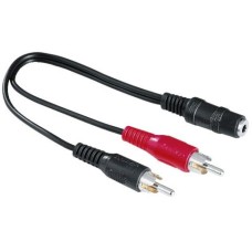 Перехідник аудіо Jack 3.5mm F -> 2 x RCA M 0.4 м.