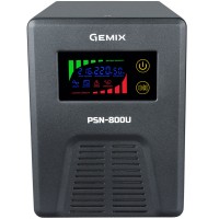 ДБЖ Gemix PSN-800U, 800VA/480W 12V/220V, 7/9/13A, 3*Schuko