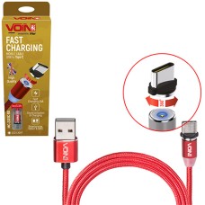 Кабель магнітний VOIN MC-2301C RD USB - Type C 2,4А, 1m, red (тільки зарядка) (MC-2301C RD)