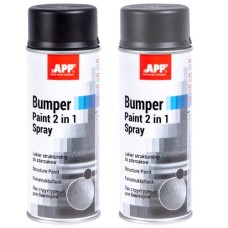 APP Фарба бамперна Bumper Paint 2 в1 Spray структурна, 400 мл, сірий (020812)