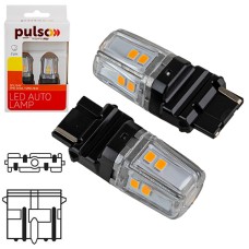 Лампа PULSO/габаритні/LED 3156/W2.5x16q/12SMD-2835/1контакт/9-36v/400lm/AMBER (LP-64156A)