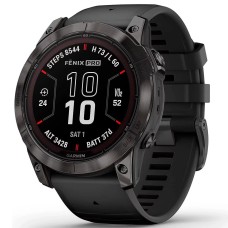 Смарт-годинник Garmin Fenix 7 Pro Sapphire Solar Carbon Gray DLC Titanium with Black Silicone (010-02777-54)