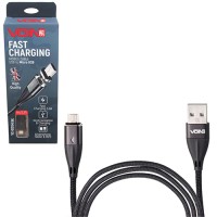 Кабель магнітний VOIN USB - Micro USB 3А, 1m, black (швидка зарядка / передача даних) (VC-6101M BK)