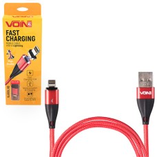 Кабель магнітний VOIN USB - Lightning 3А, 1m, red (швидка зарядка / передача даних) (VL-6101L RD)