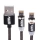 Кабель магнітний PULSO USB - Lightning 2,4А, 1m, black (тільки зарядка) (MC-2301L BK)