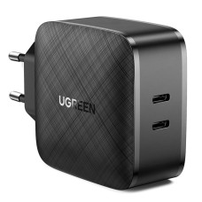 Зарядний пристрій 2xUSB 66W GAN PD (2xType-C) CD216 Ugreen PD Fast Charger Чорний