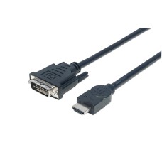 Кабель HDMI M - DVI 24M, 1.5 м, обплетення