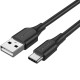 Кабель USB 2.0 AM-Type-C M, 3.0 м, 3.0A, (18W) PVC чорний Vention