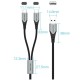 Кабель USB 2.0 AM - 2хType-C M, 1.0 м Y-Splitter Charging Cable 2.4А 480Mbps Aluminum Alloy Vention