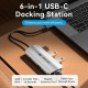 Док-станція USB3.1 Type-C --> HDMI 4K60Hz/USB 3.0x3/RJ45/PD 100W 6-in-1 Vention