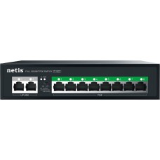 Комутатор Netis P110GC 10xGE (8xPoE, 2xUplink), 120Вт, Некерований