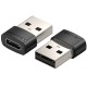 Перехідник USB 2.0 AМ --> USB Type-C (F) Black PVC Vention